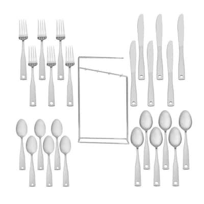 International Silver Piccadilly 24-Piece Flatware Set plus Wire Caddy