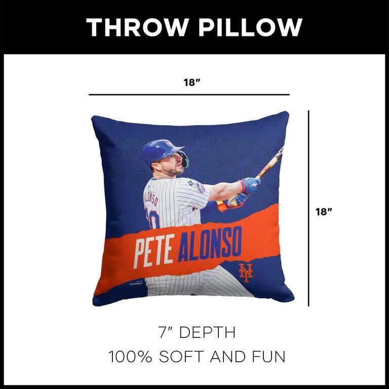 MLB New York Mets Player 18 Inch Throw Pillow