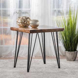 Wood End Table Coffee Table Dining Table with Iron Legs Accent Table Sofa Table Display Table Office Table for Bedroom