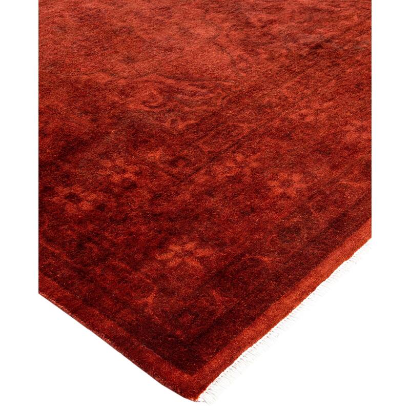 Overdyed One-of-a-Kind Hand-Knotted Area Rug - Orange - 5' 3" x 6' 5"