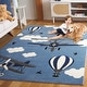 preview thumbnail 8 of 29, SAFAVIEH Carousel Kids Rudolfina Airplane Rug 2' x 8' Runner - Blue/Ivory