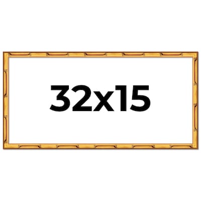 32x15 Frame Gold Bamboo Picture Frame Modern Photo Frame Includes UV Acrylic Shatter Guard Front Acid Free Foam Backing Board