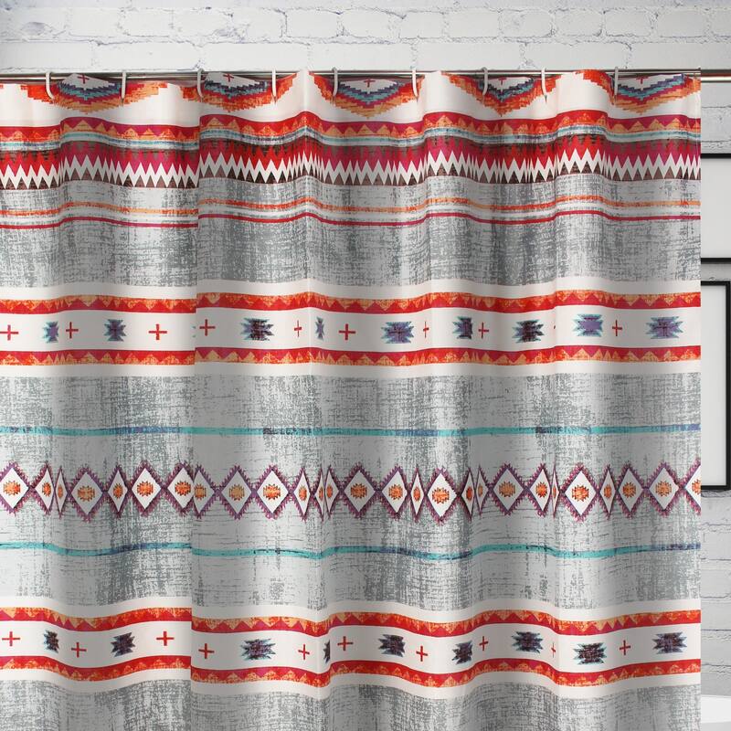 Greenland Home Fashions Kiva Western Boho Shower Curtain 72x72-inch