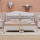 preview thumbnail 3 of 8, White Wood Platform Bed Frame Full Size Storage Bed Frame with ouse-shaped Storage Headboard and Shelf for Kids Bedroom
