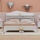 preview thumbnail 14 of 20, Wooden Full Size House Bed with Storage Headboard ,Kids Bed with Storage Shelf,Grey