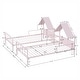 preview thumbnail 22 of 28, Metal Double Twin Size Platform Bed with House-shaped Headboard and Built-in Nightstand, White