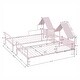 preview thumbnail 7 of 13, Pink Twin Size Metal Double Platform Bed with House-shaped Headboard and a Built-in Nightstand