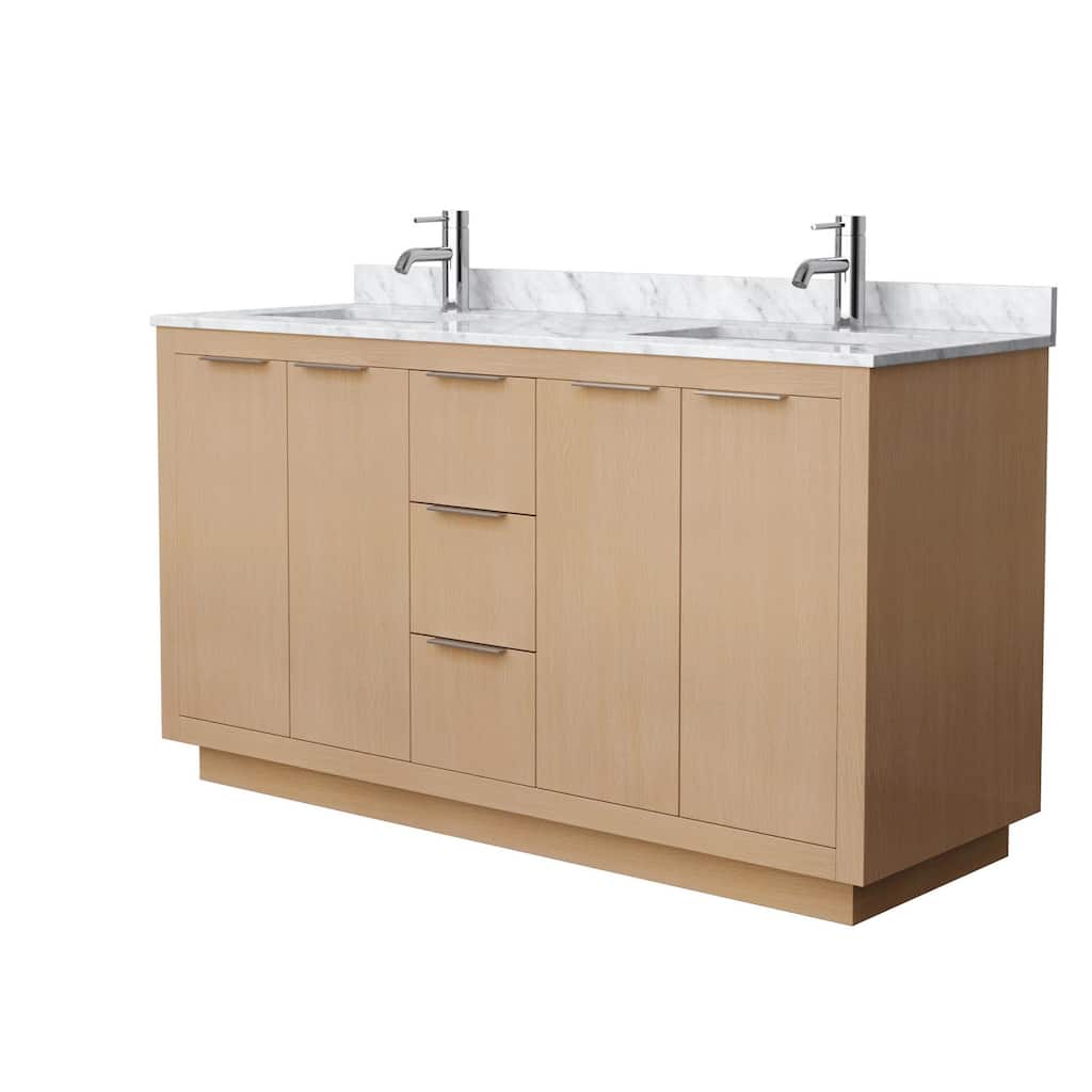 Wyndham Collection Maroni 60" Free Standing Double Basin Vanity Set