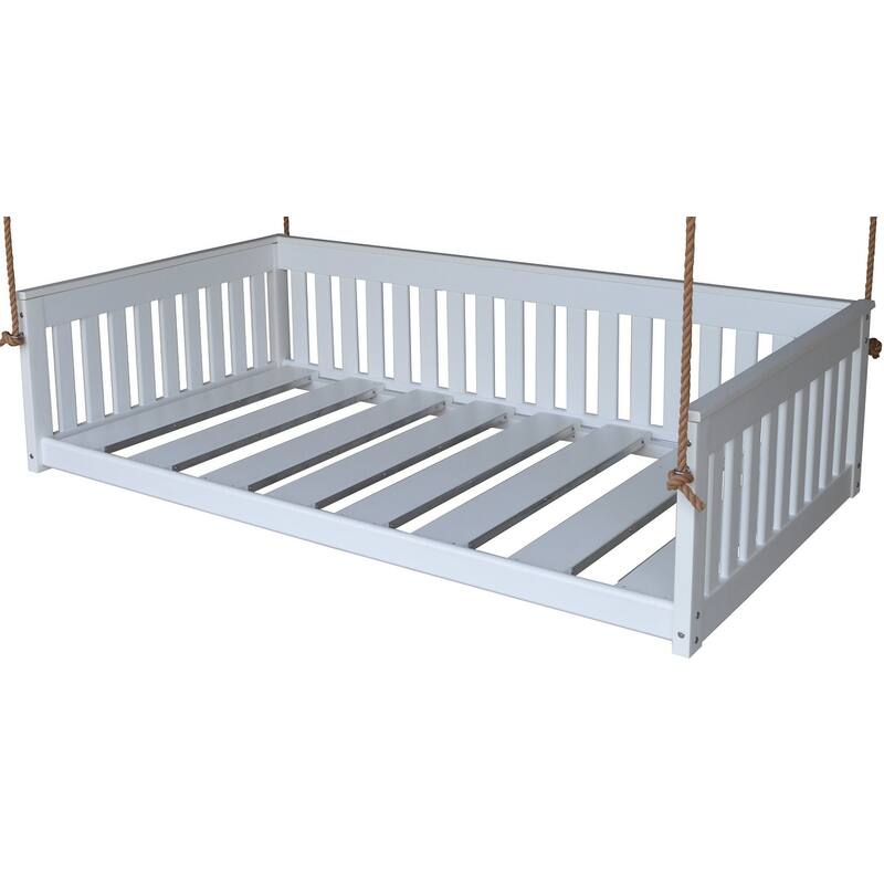 Poly Lumber Twin Mission Daybed with Rope - White