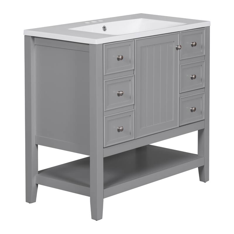 Bathroom Vanity with Sink Combo, One Cabinet and Three Drawers