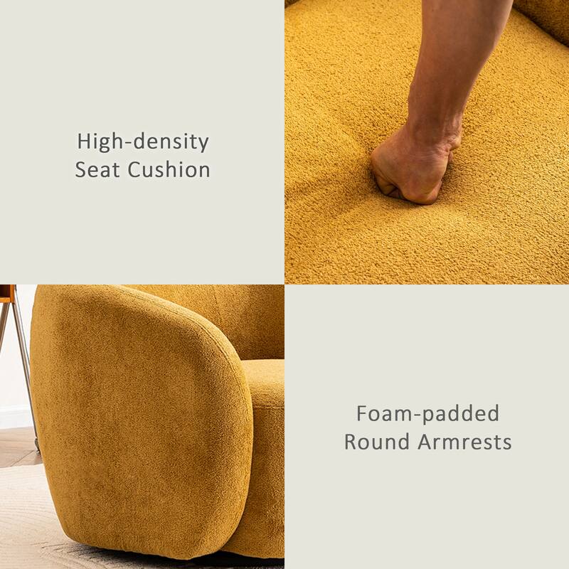 Mid-Century Modern Accent Chair, Soft Padded Single Sofa