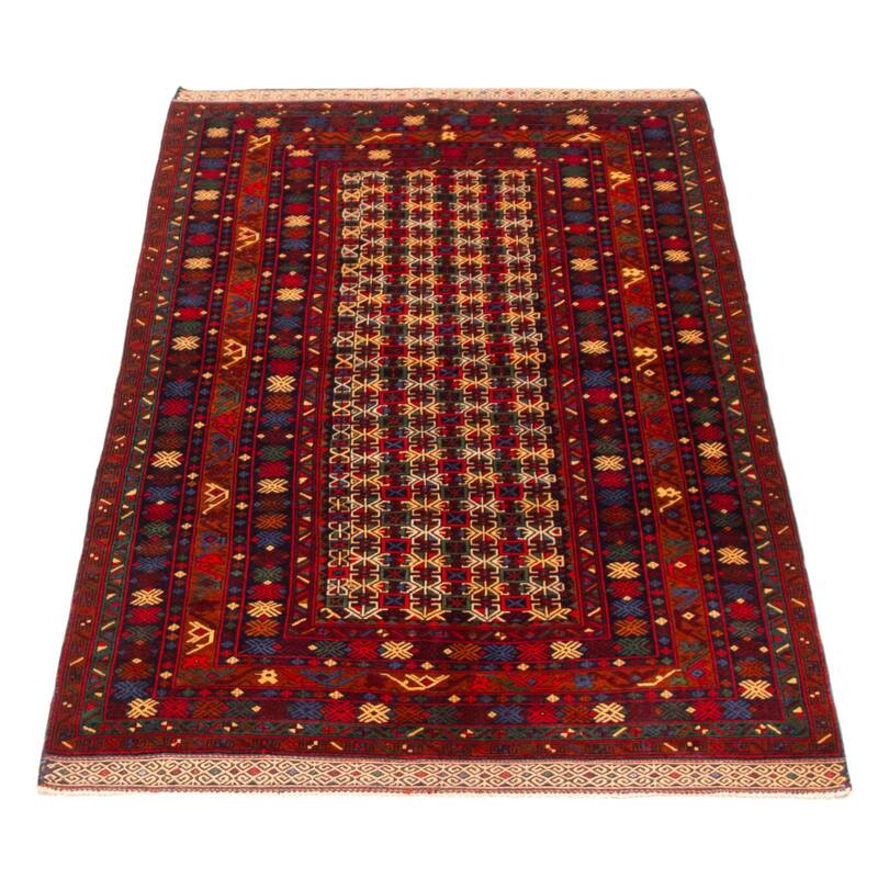 Teimani Red Rug 3'8" x 6'8" - 3'8 x 6'8