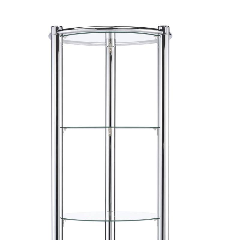 Triangle Display Shelf Tempered Glass/Chrome Frame