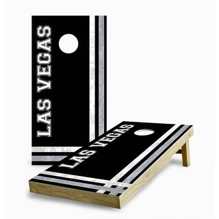 Las Vegas Raiders Multi Stripe Cornhole Game (Choose Wraps or Boards)