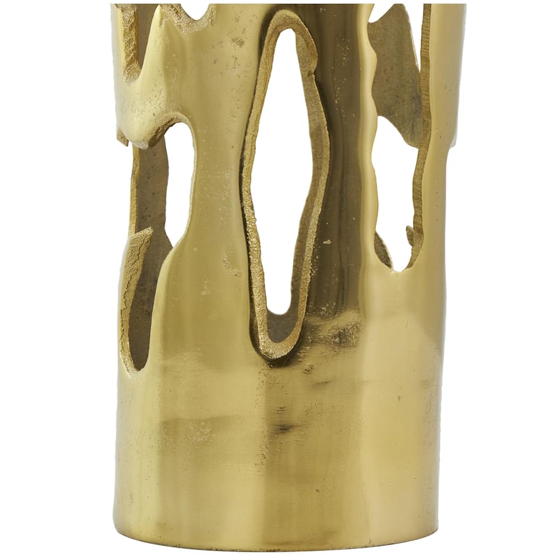 Aluminum Metal Drip Decorative Vase with Melting Designed Body - Silver, Gold or Black - Roche River Decor