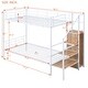 preview thumbnail 5 of 20, Modern Twin Over Twin Metal Bunk Bed With Lateral Storage Ladder and Wardrobe for Bedroom