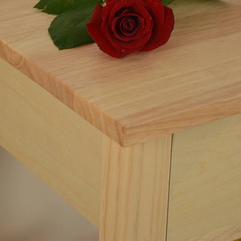 Simple Design Kitchen Cart with Two Lockable Wheels, Rubber Wood Top