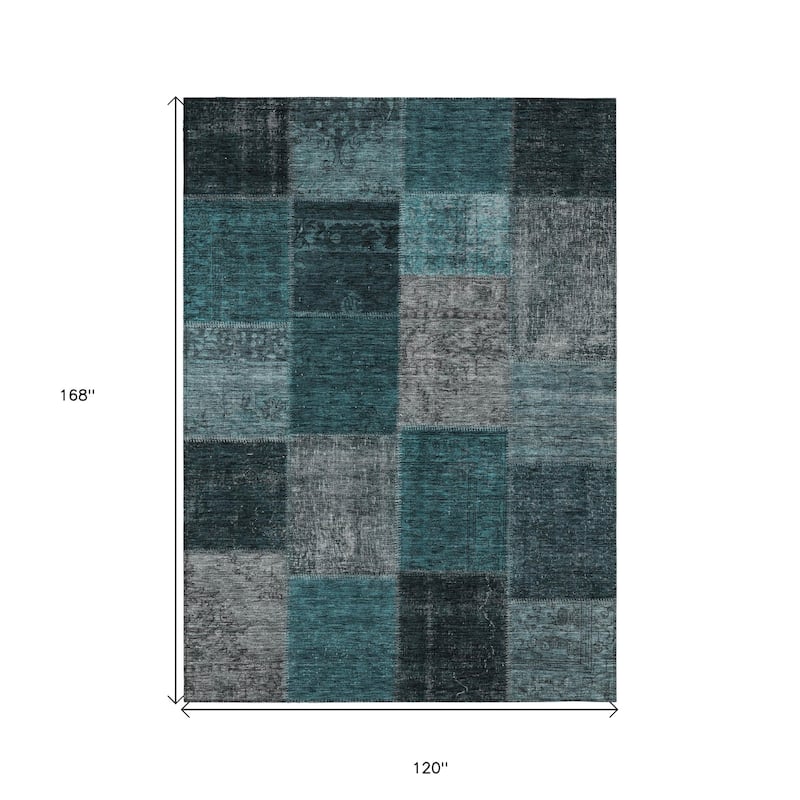 HomeRoots Patchwork Transitional Rectangle Outdoor Rug