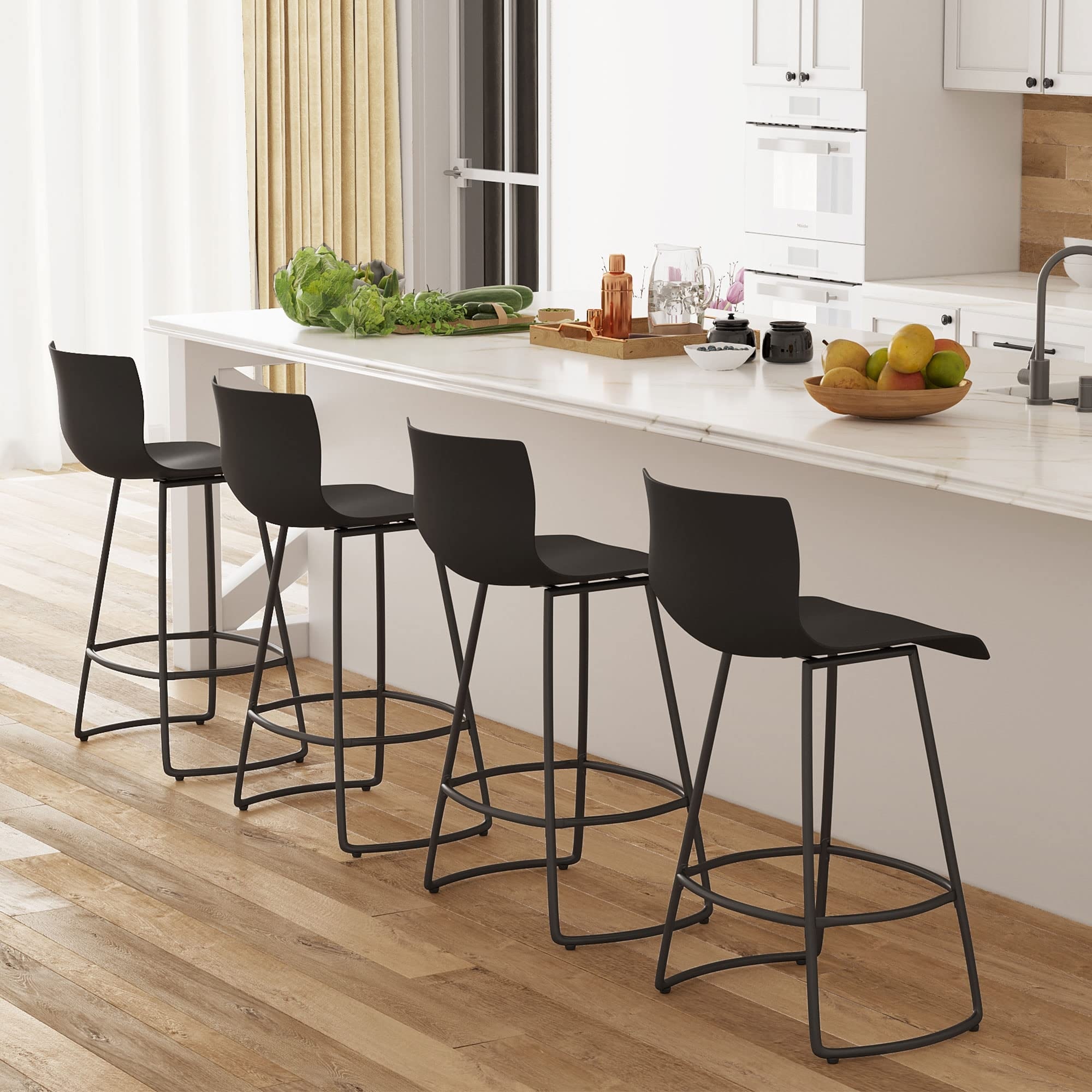 Bar Stools Set of 4 Counter Height Bar Stools Modern Swivel Bar