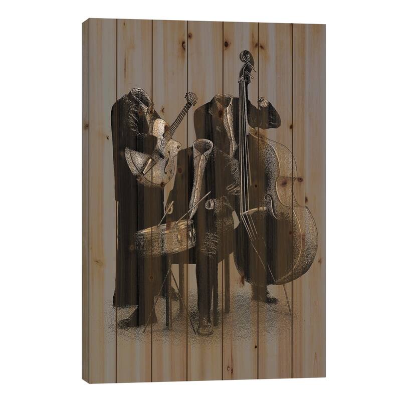 Les Invisibles Print On Wood by Florent Bodart - Multi-Color - 26x18x1.5