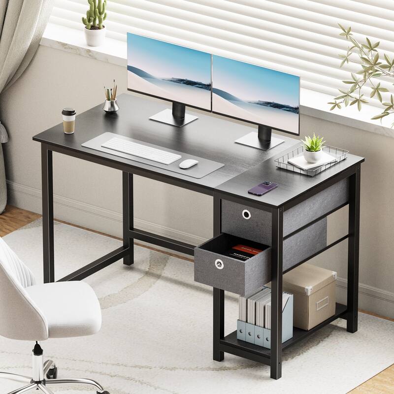 Modern Computer Office Desk with 2 Storage Drawers