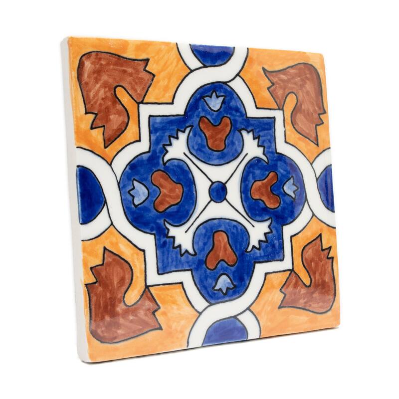 Merola Tile Provincial Deco Alhambra 6" x 6" Porcelain Wall Tile - (1 Tile)