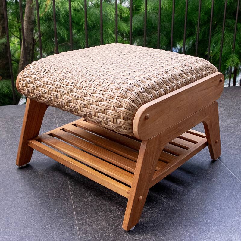 Cambridge Casual Camden Set of 5 Teak Outdoor Conversation Sets with Padded Woven Seats