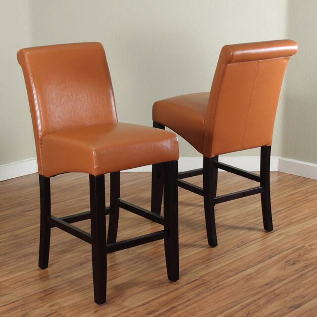 Milan Faux Leather Counter Stools (Set of 2) - Brown