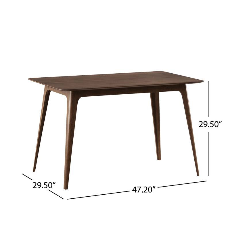 Roomfitters 47" Rectangular Dining Table with Solid Rubberwood Legs and Scratch-Resistant Top