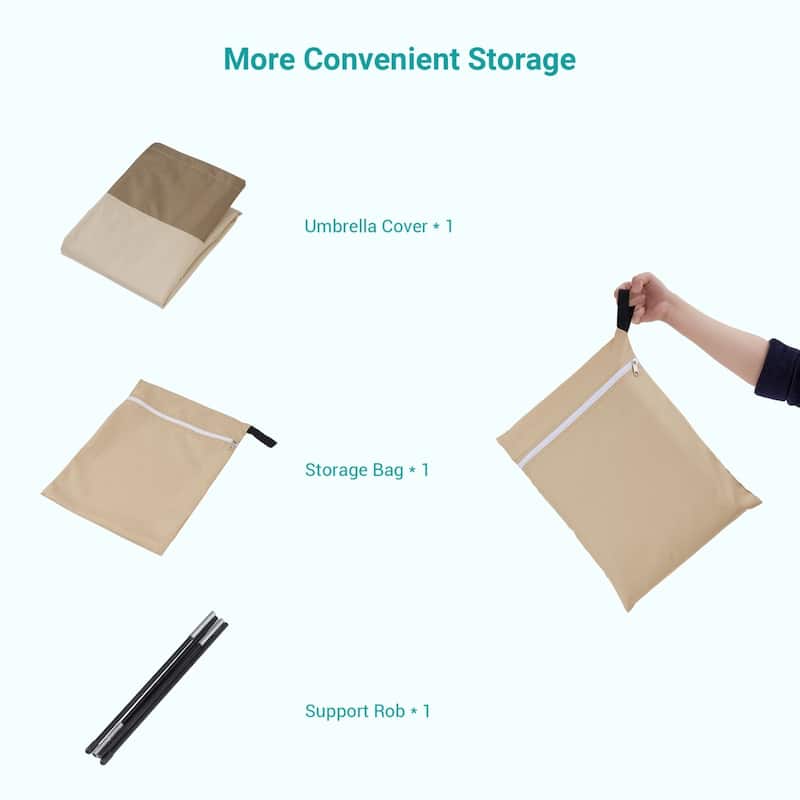 Bonosuki Patio Umbrella Cover - 600D Waterproof Market Umbrella Cover