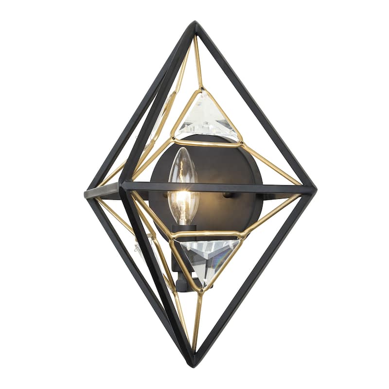 Varaluz Marcia 1-Light Wall Sconce - Matte Black/French Gold - Matte Black/French Gold