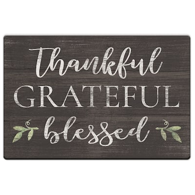 Decorative Anti-Fatigue Memory Foam Mats 30" x 20" - Thankful Grateful Blessed - 30x20x1.02