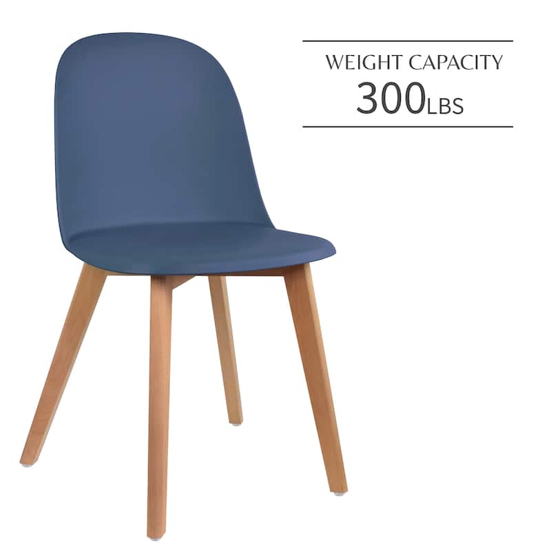 Set of 4 Plastic Dining Side Chair Wood For Event Kitchen Office Event Garden Patio Cafe