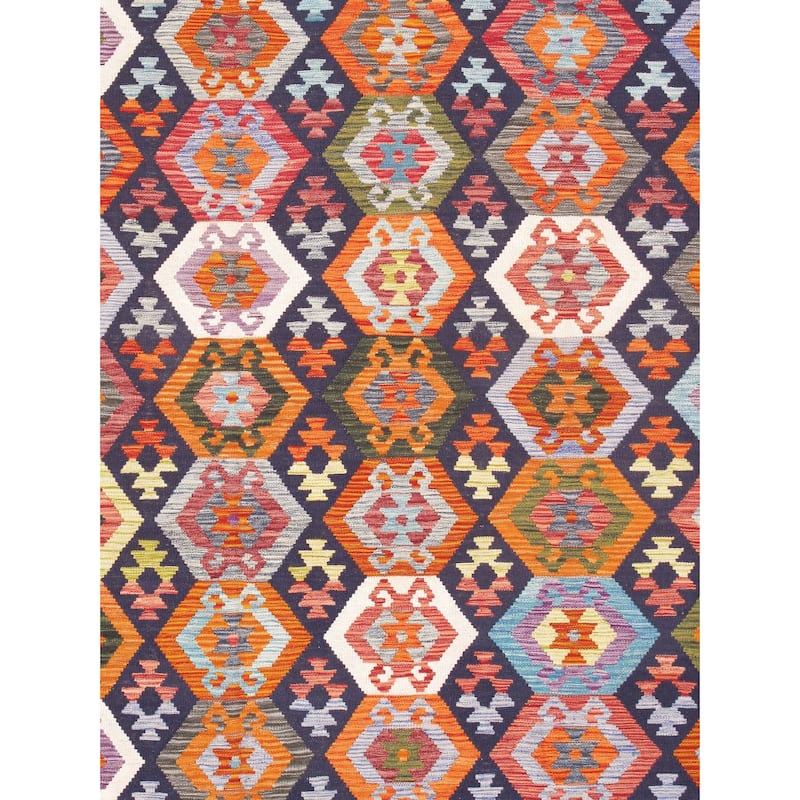 Pasargad Home Kilim Reversible Wool Multicolor Area Rug - 8' 6'' X 11' 3''