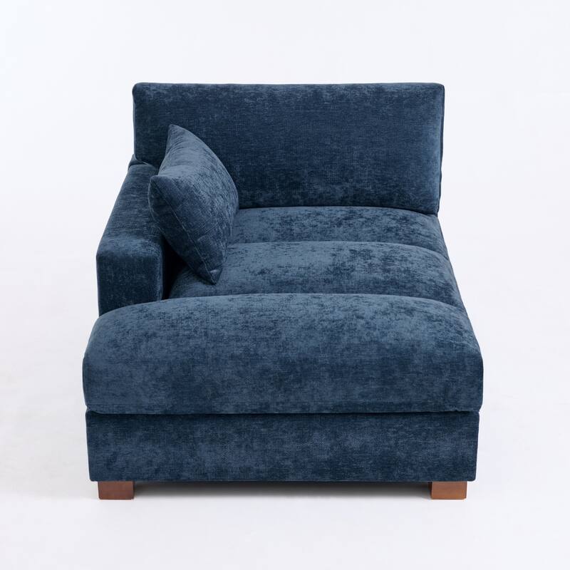 42"W Chenille Upholstered Chaise Lounge