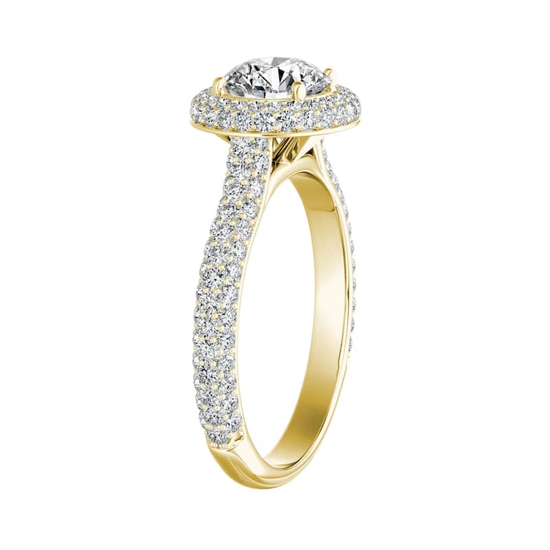 Auriya 14k Gold 1 1/5ctw Pave Round Halo Diamond Engagement Ring (G-H, VS1-VS2)