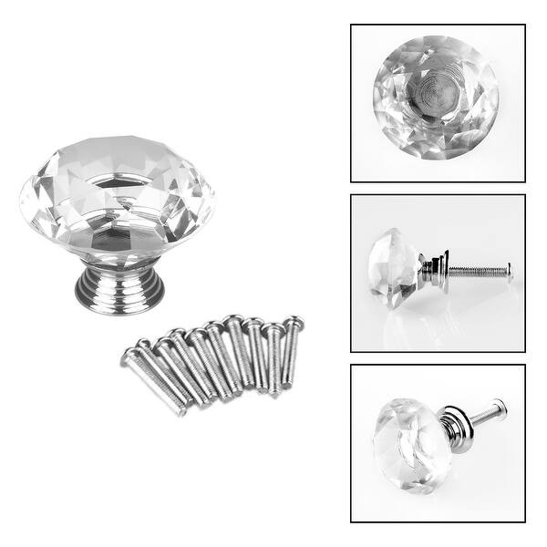 Shop 1 X 1 18 Diamond Shaped Crystal Glass Drawer Knobs Cabinet