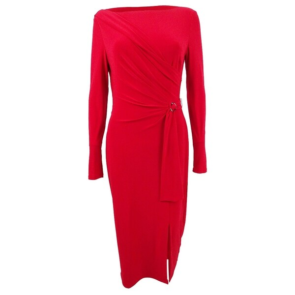 ralph lauren red wrap dress