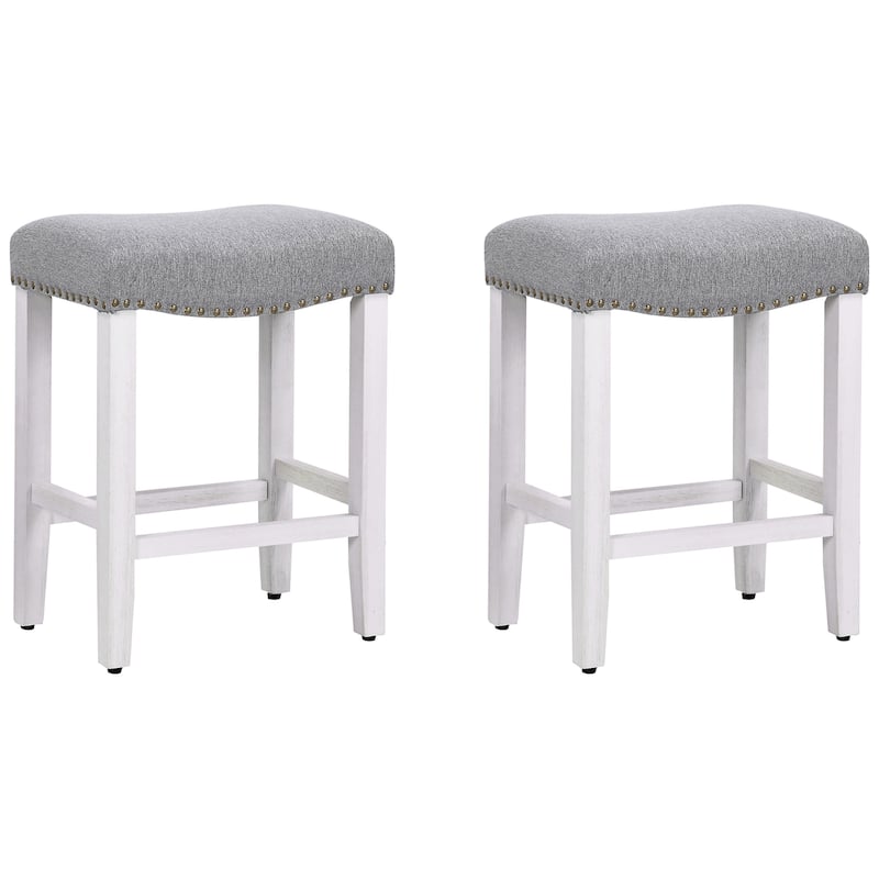 Jameson Upholstered Polyester Antique White 24 Inch Counter Stool (Set Of 2)