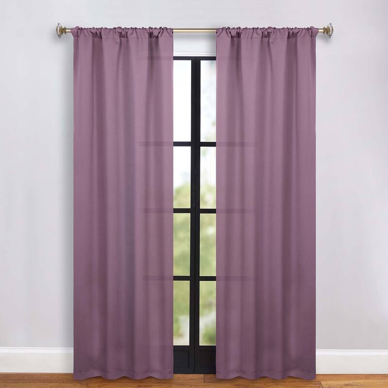 Superior Solid Machine Washable Room Darkening Semi-Blackout Curtains, Set of 2