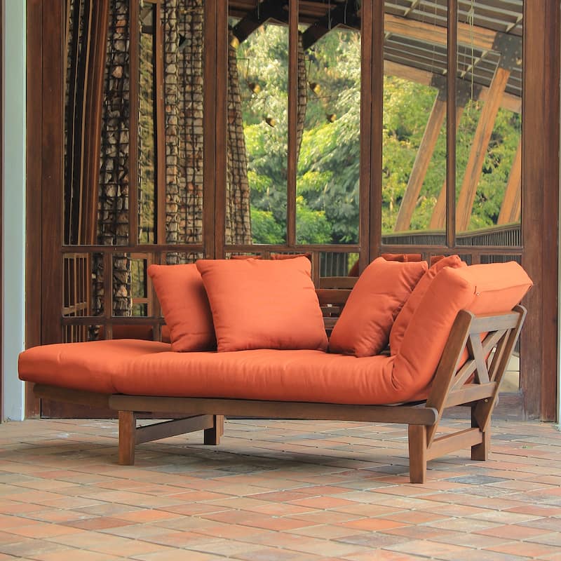 Cambridge Casual West Lake Convertible Wood Outdoor Sofa Daybed