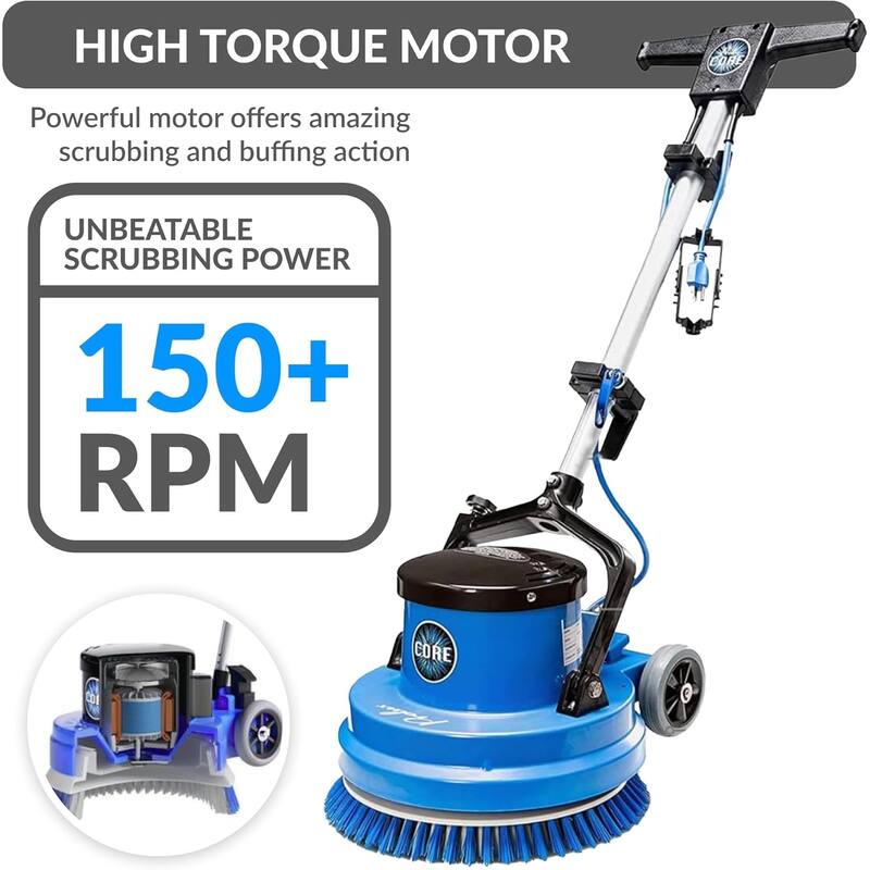 Prolux Core 15" Heavy-Duty Commercial Floor Buffer & Scrubber LOADED - Blue - 15" Cleaning Path