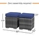 preview thumbnail 14 of 26, Outdoor Rattan Ottoman Set of 2 – Weather-Resistant Wicker Footstool with Thick Cushion