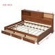 preview thumbnail 9 of 71, Platform Daybed with USB Charging and Sockets, Wooden Daybed Frame with Pushable Top Shelf 3 Drawers No Box Spring Needed