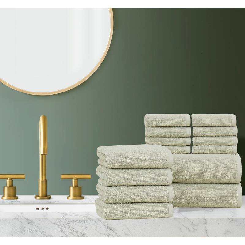 Brooklyn Loom Everyday Ribbed 14 Piece Towel Set