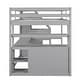 preview thumbnail 13 of 30, Full Size Grey Loft Bed with Desk, Shelves, Storage Staircase, and Two Built-in Drawers for Maximized Space