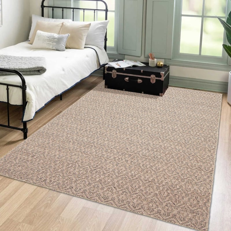 ECARPETGALLERY Braid weave Sienna Brown Wool Rug - 5'3 x 7'5