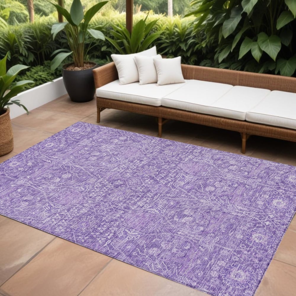 HomeRoots Floral Transitional Rectangle Outdoor Rug