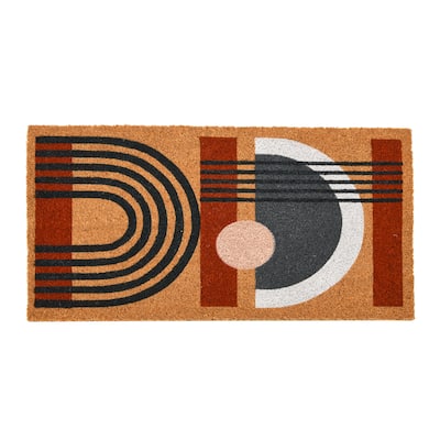 Geometric Coir Doormat - 32.0"L x 16.0"W x 0.1"H
