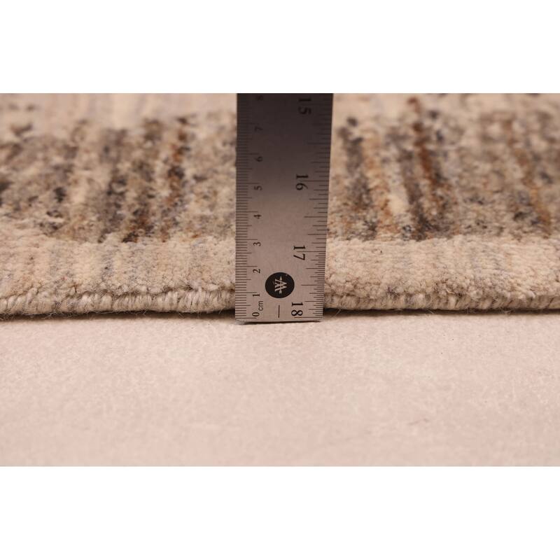 ECARPETGALLERY Hand Loomed Elysian Ivory, Taupe Wool Rug - 8'0 x 9'11